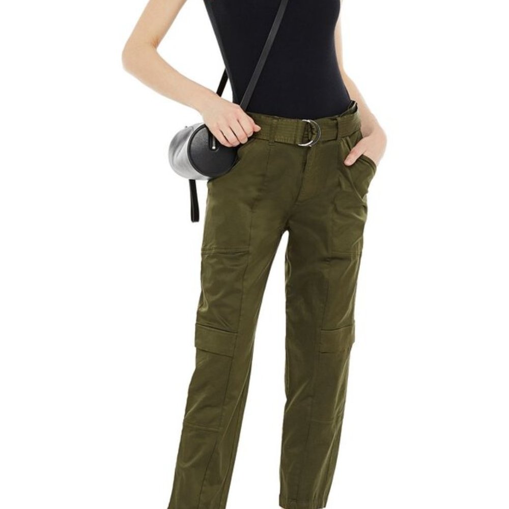 J Brand Athena belted army green jeans